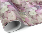 Roze, Paarse, witte waterkraan Bloem - Floral Cadeaupapier (Rol Hoek)