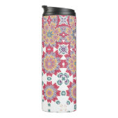 Roze Paarse Witte Waterverf Bloemen Thermosbeker (Geroteerd rechts)