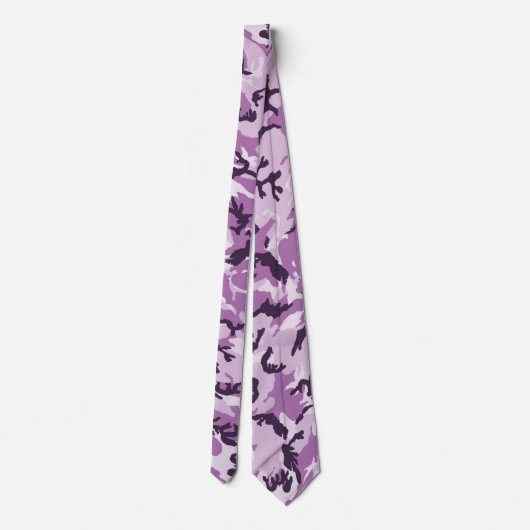 Roze Paarse Woodland Pattern Camouflage Stropdas (Achterkant)