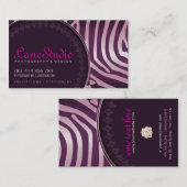 Roze Paarse Zebra Stijl met Logo Visitekaartjes (Voorkant / Achterkant)