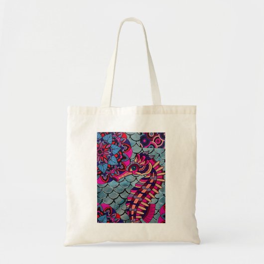 Roze & Paarse zeepaardje Tote Bag (Voorkant)