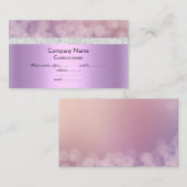 Roze paarse zeepbellen elegante halfglansbedrijven visitekaartje (Voorkant / Achterkant)