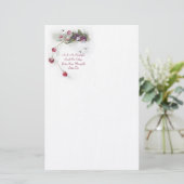 Roze paarse zoete erwten briefpapier (Staand voorkant)