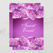 Roze paarse "zoete zestien" bruiloft roos kaart (Voorkant / Achterkant)