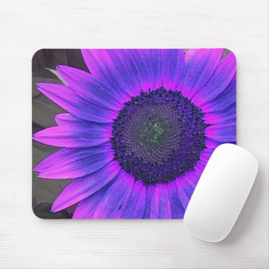 Roze Paarse zonnebloem 2 mousepad Muismat (Met muis)