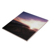 Roze Paarse zonsondergang boven water Gulf Coast F Tegeltje (Zijkant)