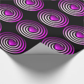Roze, Paarse & Zwarte Draaier Hart Cadeauverpakkin Cadeaupapier (Hoek)