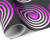 Roze, Paarse & Zwarte Draaier Hart Cadeauverpakkin Cadeaupapier (Rol Hoek)