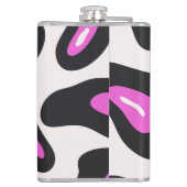 Roze Paarse zwarte luipaard Dierenprint Heupfles (Achterkant)