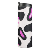 Roze Paarse zwarte luipaard Dierenprint Thermosbeker (Geroteerd rechts)