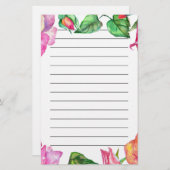 Roze Paarse zwarte Waterverf Briefpapier (Voorkant / Achterkant)