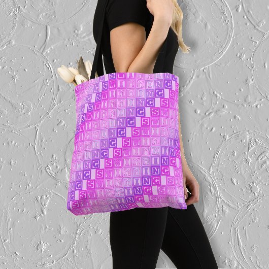 Roze paarse zwembroek tote bag