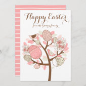 Roze paasboom | Happy Paast Flat Kaart (Voorkant / Achterkant)