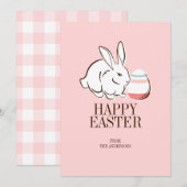 Roze paasbriefje en E-paaskaart Feestdagenkaart (Voorkant / Achterkant)