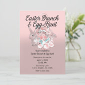 Roze Paasbrunch & Egg Hunt Voorjaarsfeest Kaart (Staand voorkant)