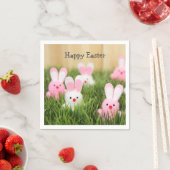 Roze paasBunnies in gras Servet (Insitu)