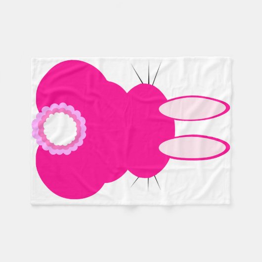 Roze paasbunny Blanket Fleece Deken (Voorkant (Horizontaal))