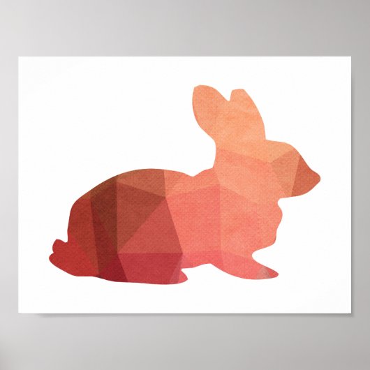 Roze paasbunny Silhouette Poster (Voorkant)