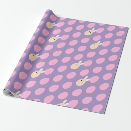 Roze Paaseieren & Bunny Abstract Preppy Millennial Cadeaupapier (Uitgerold)