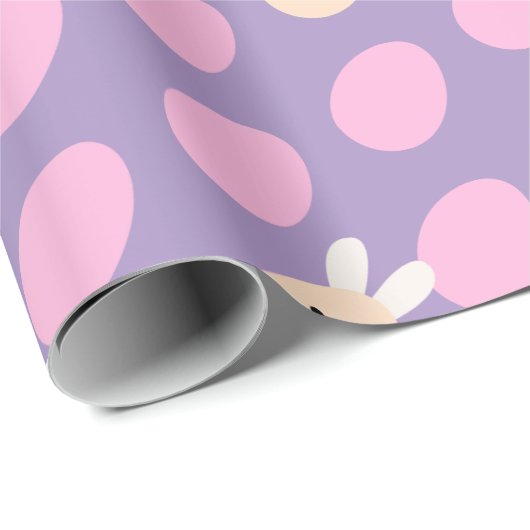 Roze Paaseieren & Bunny Abstract Preppy Millennial Cadeaupapier (Rol Hoek)