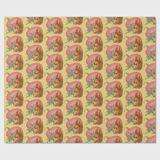 Roze paaseieren en bundels op geel omlooppapier cadeaupapier (Vlak)