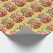 Roze paaseieren en bundels op geel omlooppapier cadeaupapier (Hoek)