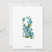 -roze paaseieren, lint en vergeet-me-nots feestdagenkaart (Achterkant)