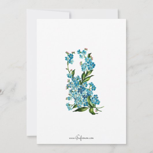 -roze paaseieren, lint en vergeet-me-nots feestdagenkaart (Achterkant)