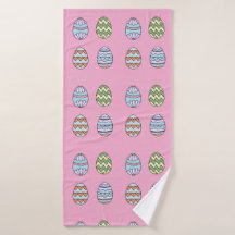 Roze Paaseieren Patroon Badhanddoek