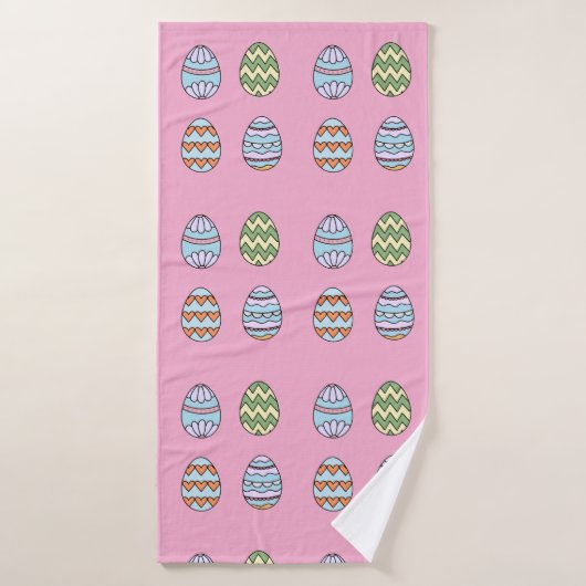 Roze Paaseieren Patroon Badhanddoek (Badhanddoek)