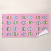 Roze Paaseieren Patroon Badhanddoek (Badhanddoek)