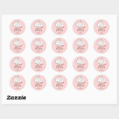 Roze Paashaas en Ei Happy Easter Sticker (Vel)