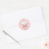 Roze Paashaas en Ei Happy Easter Sticker (Envelop)