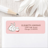 Roze paashaas en eierAdresetiketten Etiket (Insitu)