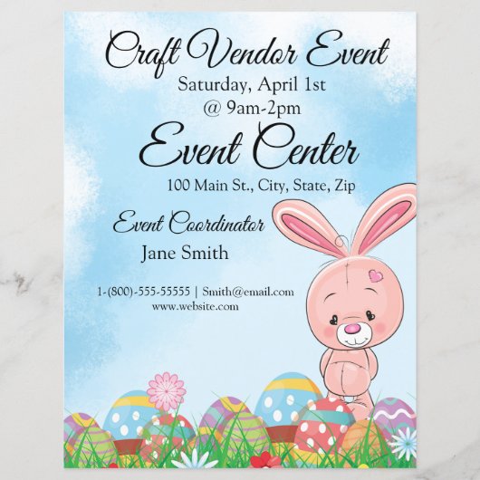 Roze paashaas met gebeurtenis van de verkoper van (Achterkant)