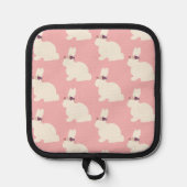 Roze paashaas over Apron Pannenlap (Voorkant)