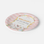 Roze Paashaas Verjaardag Papieren Bordje (Gekanteld)