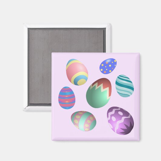 Roze paaspaasmakerij eierstunts magneet (Voorkant / Achterkant)