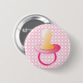 Roze Pacifier Ronde Button 5,7 Cm (Voorkant /achterkant)