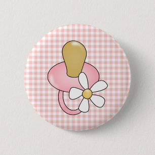 Roze Pacifier Ronde Button 5,7 Cm