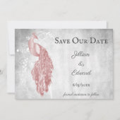 Roze pacock sparen de datum aankondiging (Voorkant)