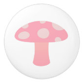 Roze paddenstoel keramische knop (Voorkant)
