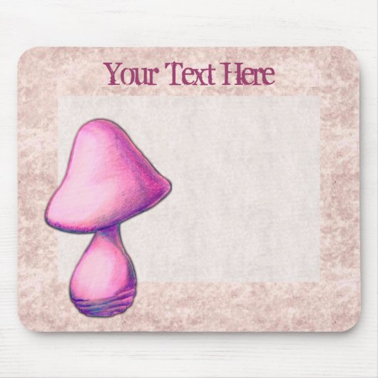 Roze paddenstoel mousepad muismat (Voorkant)