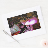 Roze paddenstoel rechthoekige sticker (Envelop)