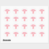 Roze paddenstoel ronde sticker (Vel)