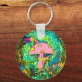 Roze paddenstoel sleutelhanger (Voorkant)