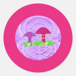 Roze Paddenstoel Stickers