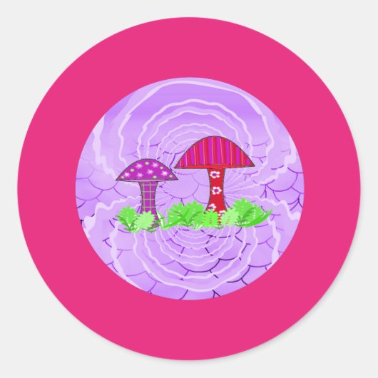 Roze Paddenstoel Stickers (Voorkant)