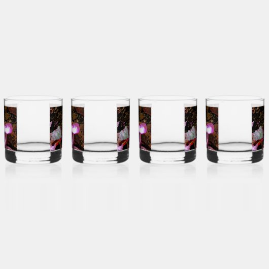 Roze paddenstoel whisky glas (Links)