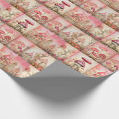 Roze paddenstoelen cadeaupapier (Hoek)